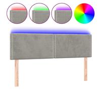 Hoofdbord LED 144x5x78/88 cm fluweel lichtgrijs3121520