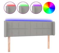 Tête de Lit à LED Meuble de Chambre à Coucher Accessoire de Lit Double Tête de Cadre de Lit Intérieur Gris Clair 147x16x78/88 cm Tissu 3123234