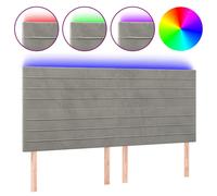 Vidaxl Tête De Lit À Led Gris Clair 160x5x118/128 Cm Velours Gris