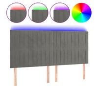 Vidaxl Tête De Lit À Led Gris Clair 160x5x118/128 Cm Velours Gris