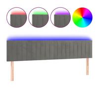 vidaXL Tête de Lit à LED Meuble de Chambre à Coucher Accessoire de Lit Double Tête de Cadre de Lit Intérieur Gris Clair 3121904