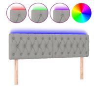 Vidaxl Tête De Lit À Led Gris Clair 160x7x78/88 Cm Tissu Gris