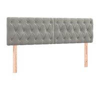 vidaXL Tête de lit LED pour lit double Velours Gris clair 160x7x78/88 cm