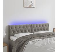 Vidaxl Tête De Lit À Led Gris Clair 160x7x78/88 Cm Velours Gris