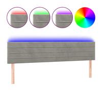 Vidaxl Tête De Lit À Led Gris Clair 180x5x78/88 Cm Velours Gris