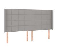 vidaXL Tête de lit à LED Gris Clair 183x16x118/128 cm Tissu