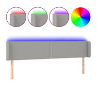 Vidaxl Tête De Lit À Led Gris Clair 183x16x78/88 Cm Tissu Gris