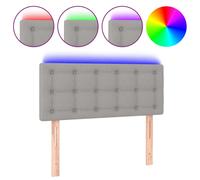 vidaXL Tête de lit à LED Tissu gris clair 80x5x78/88 cm