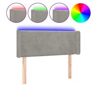vidaXL Tête de lit à LED Gris clair 83x16x78/88 cm Velours
