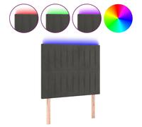 Tête de Lit à LED Noir 200x5x78/88 cm Velours Meuble Chambre à Coucher vidaXL