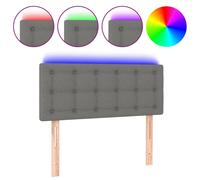 vidaXL Tête de lit à LED pour lit simple Tissu Gris Foncé 100x5x78/88 cm