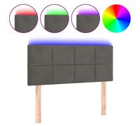 vidaXL Tête de Lit à LED Meuble de Chambre à Coucher Accessoire de Lit Simple Tête de Cadre de Lit Intérieur Gris Foncé 3121655