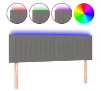 Vidaxl Tête De Lit À Led Gris Foncé 144x5x78/88 Cm Tissu Gris