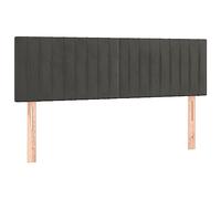 vidaXL Tête de lit à LED Gris foncé 144x5x78/88 cm Velours