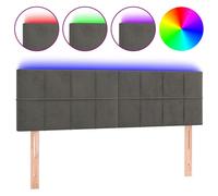 vidaXL Tête de lit LED 3121661 Velours 144x5x78/88 cm Gris foncé