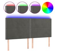 Tête de Lit à LED Gris Clair 100x5x118/128 cm Velours Meuble de Chambre vidaXL