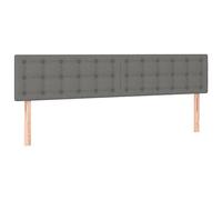 vidaXL Tête de lit à LED Gris foncé 160x5x78/88 cm Tissu