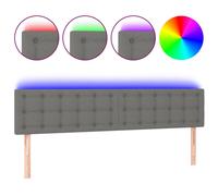 Vidaxl Tête De Lit À Led Gris Foncé 160x5x78/88 Cm Tissu Gris
