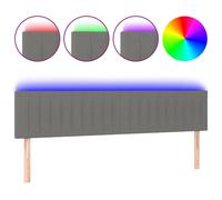 Tête de Lit à LED Marron Foncé 90x5x78/88 cm Tissu Meuble de Chambre vidaXL