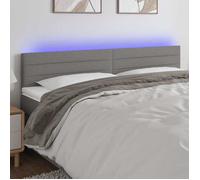 vidaXL Tête de lit à LED Gris foncé 160x5x78/88 cm Tissu poids:9.9 kg 27401