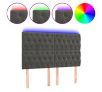 vidaXL Tête de Lit à LED Meuble de Chambre à Coucher Accessoire de Lit Double Tête de Cadre de Lit Intérieur Gris Foncé 3122815