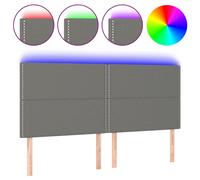 Vidaxl Tête De Lit À Led Gris Foncé 180x5x118/128 Cm Tissu Gris