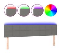 vidaXL Tête de lit à LED Gris foncé 180x5x78/88 cm Tissu