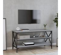 vidaXL Tête de lit à LED Gris foncé 183x16x118/128 cm Tissu