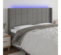 Vidaxl Tête De Lit À Led Gris Foncé 183x16x118/128 Cm Tissu Gris