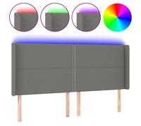 Vidaxl Tête De Lit À Led Gris Foncé 183x16x118/128 Cm Tissu Gris