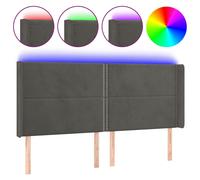 3123969 vidaXL Tête de lit à LED Gris foncé 183x16x118-128 cm Velours