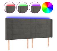 Hoofdbord LED 183x16x118/128 cm fluweel donkergrijs3124109