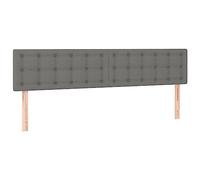 vidaXL Tête de lit LED double 200x5x78/88 cm Tissu Gris foncé