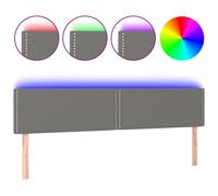 Vidaxl Tête De Lit À Led Gris Foncé 200x5x78/88 Cm Tissu Gris