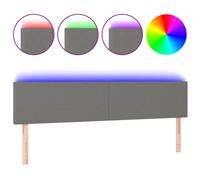 Vidaxl Tête De Lit À Led Gris Foncé 200x5x78/88 Cm Tissu Gris