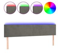 Hoofdbord LED 200x5x78/88 cm fluweel donkergrijs3121399