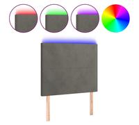 vidaXL Tête de lit à LED Gris foncé 80x5x118/128 cm Velours