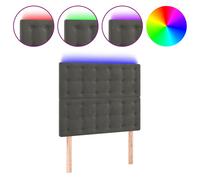 vidaXL Tête de lit à LED Gris foncé 80x5x118/128 cm Velours