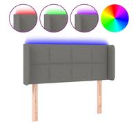 vidaXL Tête de lit à LED Gris foncé 83x16x78/88 cm Tissu