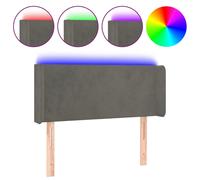 Vidaxl Tête De Lit À Led Gris Foncé 83x16x78/88 Cm Velours Gris