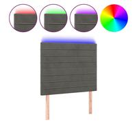 Vidaxl Tête De Lit À Led Gris Foncé 90x5x118/128 Cm Velours Gris