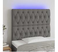 vidaXL Tête de lit à LED Gris foncé 90x7x118/128 cm Tissu poids:10.98 kg 1887