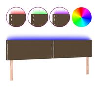 Vidaxl Tête De Lit À Led Marron Foncé 160x5x78/88 Cm Tissu Marron