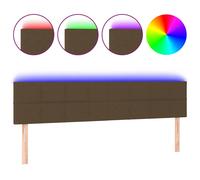 Vidaxl Tête De Lit À Led Marron Foncé 180x5x78/88 Cm Tissu Marron