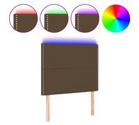 Vidaxl Tête De Lit À Led Marron Foncé 80x5x118/128 Cm Tissu Marron