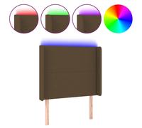 Vidaxl Tête De Lit À Led Marron Foncé 83x16x118/128 Cm Tissu Marron