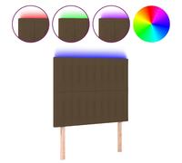 Vidaxl Tête De Lit À Led Marron Foncé 90x5x118/128 Cm Tissu Marron