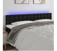 vidaXL Tête de Lit à LED Meuble de Chambre à Coucher Accessoire de Lit Double Tête de Cadre de Lit Intérieur Noir 3121708