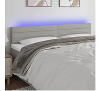vidaXL Tête de Lit à LED Meuble de Chambre à Coucher Accessoire de Lit Double Tête de Cadre de Lit Intérieur Gris Clair 3121758