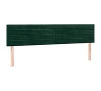vidaXL Tête de Lit à LED Meuble de Chambre à Coucher Accessoire de Lit Double Tête de Cadre de Lit Intérieur Vert Foncé 160x5x78/88 cm Velours